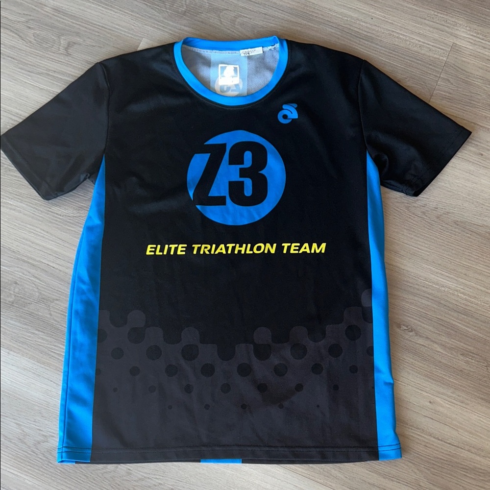 Cycling Jersey Shirt Race Cut Elite Triathlon Black Blue Athletic Performance